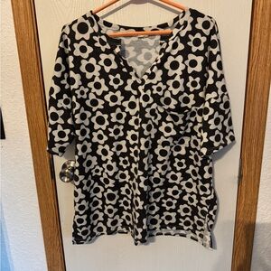 BiBi Black and White Floral Blouse